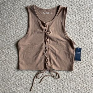 NWT! WOMENS ABERCROMBIE LACE UP CROP TANK - SIZE SMALL